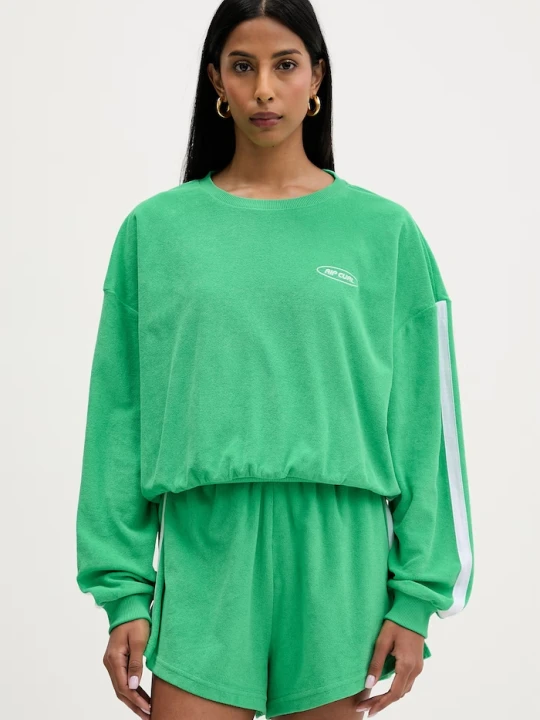 Zdjęcie produktu Rip Curl bluza oversize damska z bawełną zielony