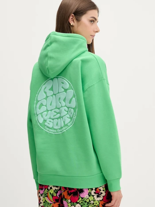 Zdjęcie produktu Rip Curl bluza z kapturem damska z bawełną ICONS OF SURF HERITAGE zielony