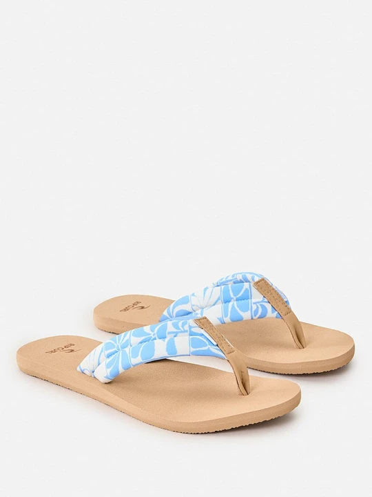 Zdjęcie produktu Rip Curl Japonki "Freedom Plush Bloom" w kolorze beżowo-błękitno-białym rozmiar: 41