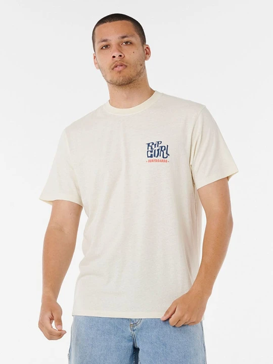 Zdjęcie produktu Rip Curl Koszulka "Shaper Address" w kolorze kremowym rozmiar: M
