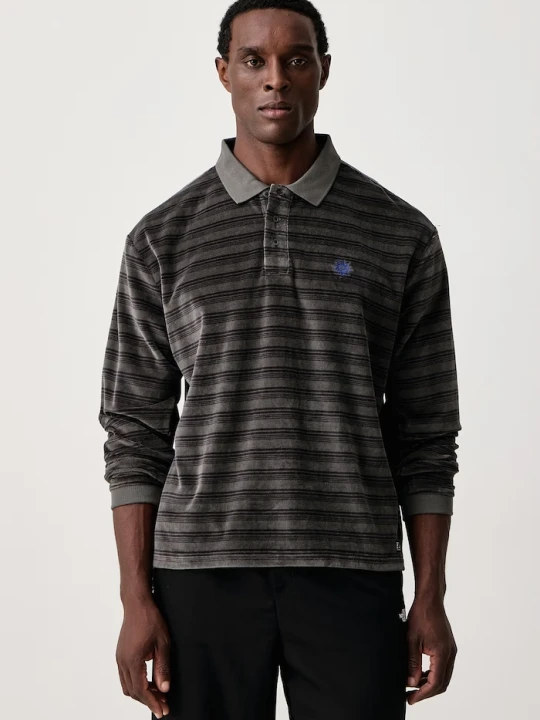 Zdjęcie produktu Rip Curl longsleeve męski z bawełną DISORDER POLO szary