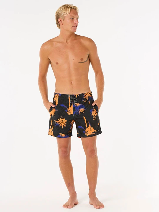 Zdjęcie produktu Rip Curl Szorty kąpielowe "Fun Times Volley" w kolorze czarno-pomarańczowym rozmiar: S
