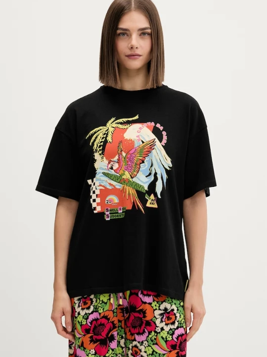 Zdjęcie produktu Rip Curl T-shirt damski bawełniany FARM RIO czarny