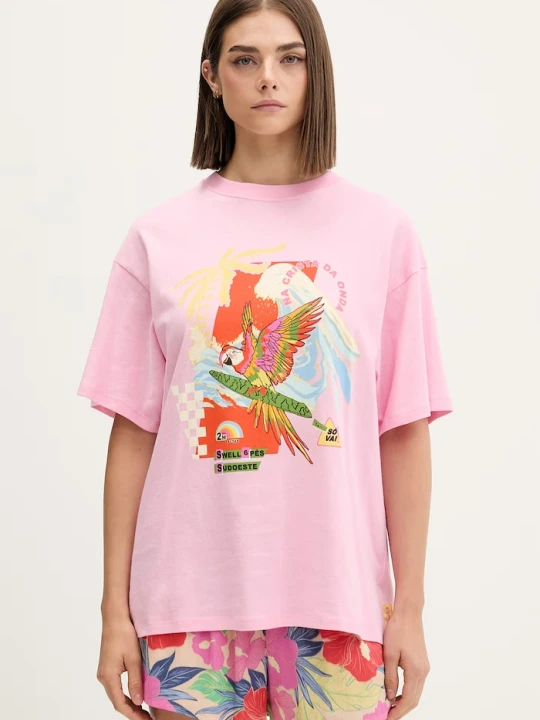 Zdjęcie produktu Rip Curl T-shirt damski bawełniany FARM RIO różowy