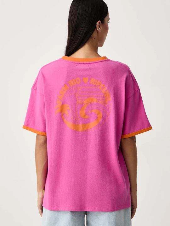 Zdjęcie produktu Rip Curl T-shirt damski bawełniany FARM RIO różowy