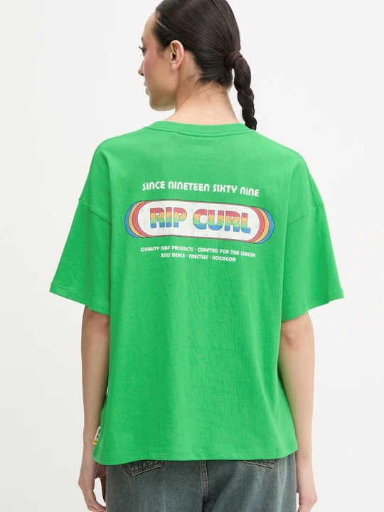Zdjęcie produktu Rip Curl T-shirt damski bawełniany SURF REVIVAL zielony