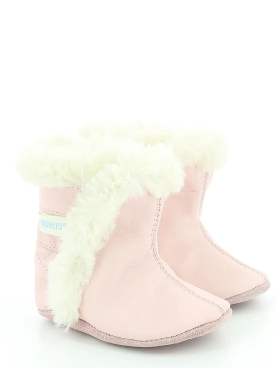 Zdjęcie produktu Robeez Skórzane buty niemowlęce "Bootie" w kolorze jasnoróżowym rozmiar: 25/26