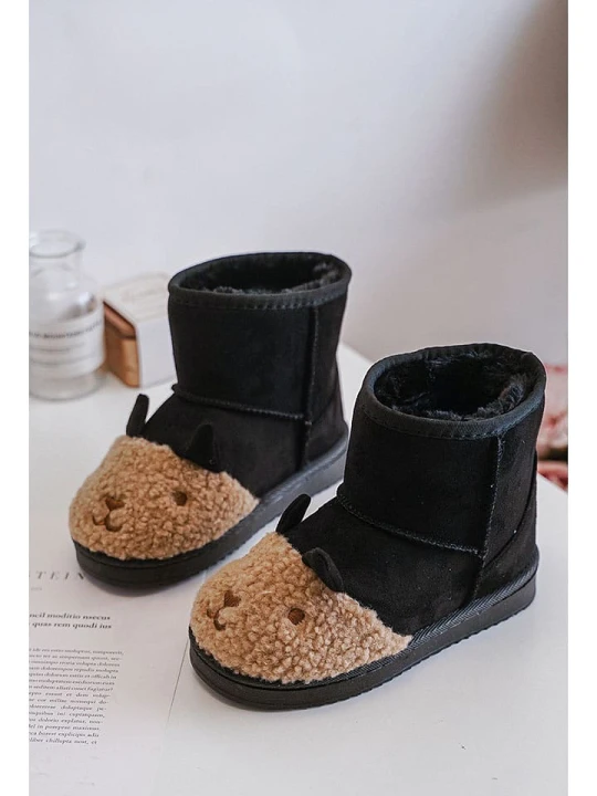 Zdjęcie produktu Rock & Joy Botki zimowe w kolorze czarno-jasnobrązowym rozmiar: 24