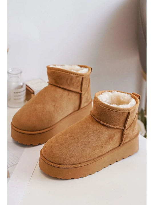 Zdjęcie produktu Rock & Joy Botki zimowe w kolorze jasnobrązowym rozmiar: 33
