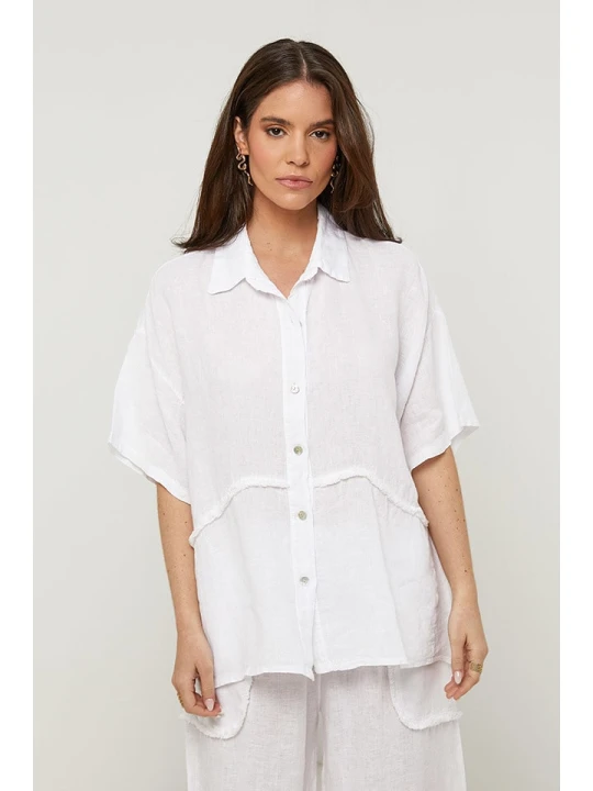 Zdjęcie produktu Rodier Lin Lniana koszula w kolorze białym rozmiar: L/XL