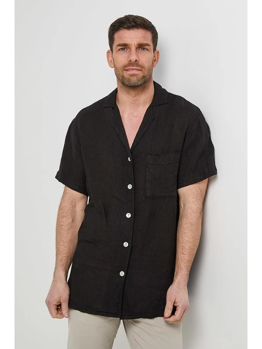Zdjęcie produktu Rodier Lin Lniana koszula w kolorze czarnym rozmiar: L/XL