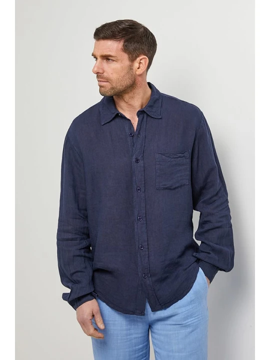 Zdjęcie produktu Rodier Lin Lniana koszula w kolorze granatowym rozmiar: XL/XXL