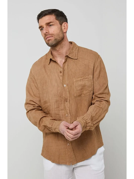 Zdjęcie produktu Rodier Lin Lniana koszula w kolorze karmelowym rozmiar: XL/XXL