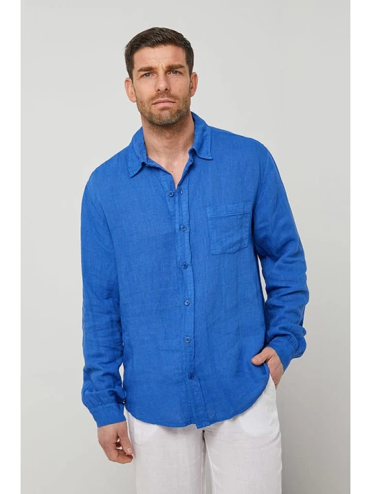 Zdjęcie produktu Rodier Lin Lniana koszula w kolorze niebieskim rozmiar: XL/XXL