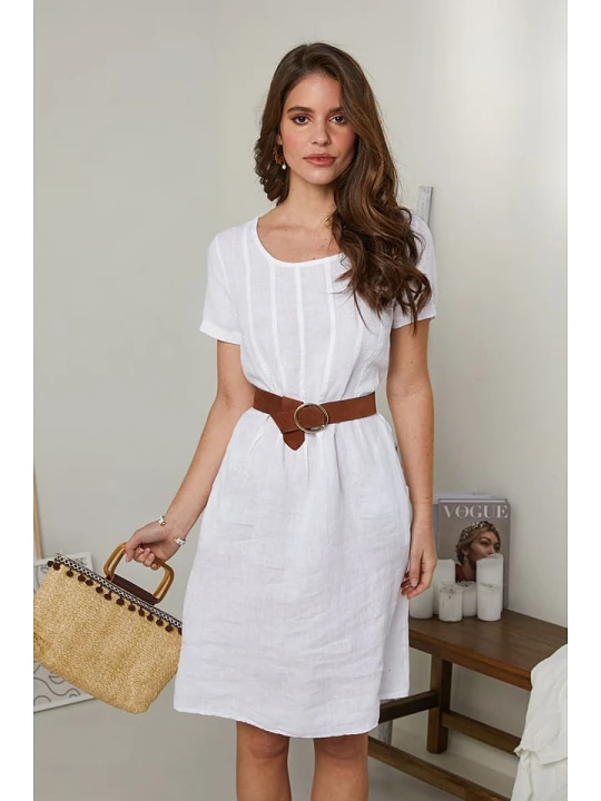 Zdjęcie produktu Rodier Lin Lniana sukienka w kolorze białym rozmiar: XL/XXL