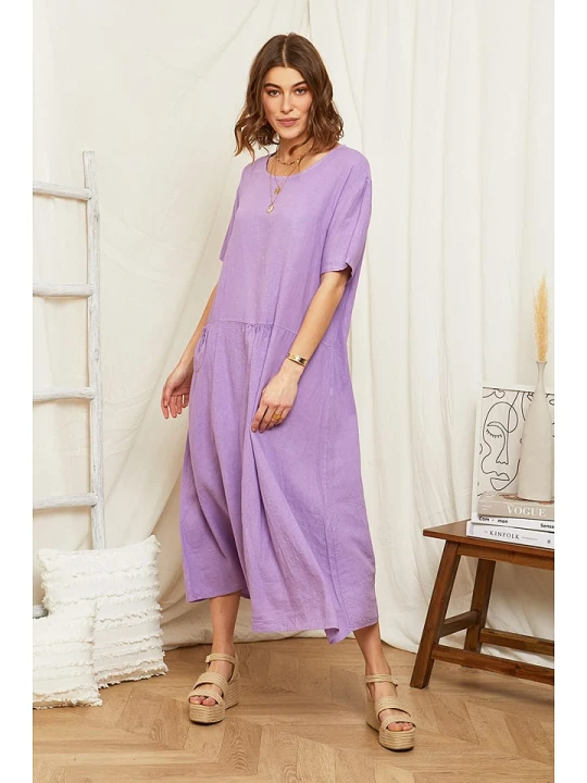 Zdjęcie produktu Rodier Lin Lniana sukienka w kolorze fioletowym rozmiar: XL/XXL