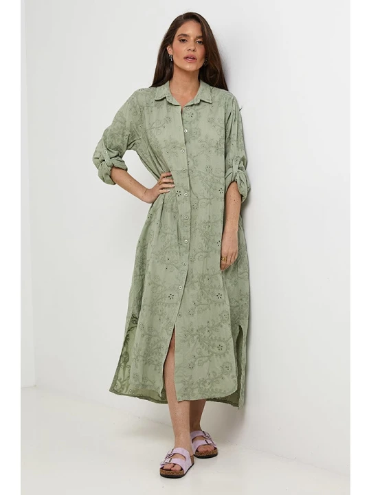 Zdjęcie produktu Rodier Lin Lniana sukienka w kolorze khaki rozmiar: S/M
