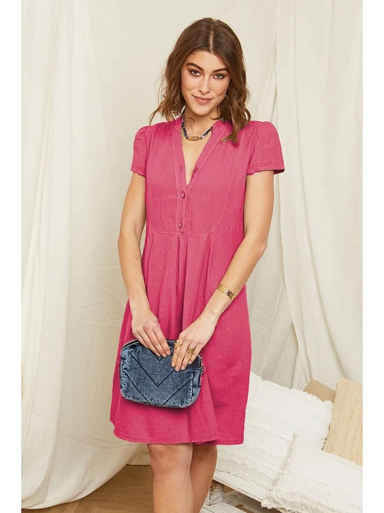 Zdjęcie produktu Rodier Lin Lniana sukienka w kolorze różowym rozmiar: XL/XXL