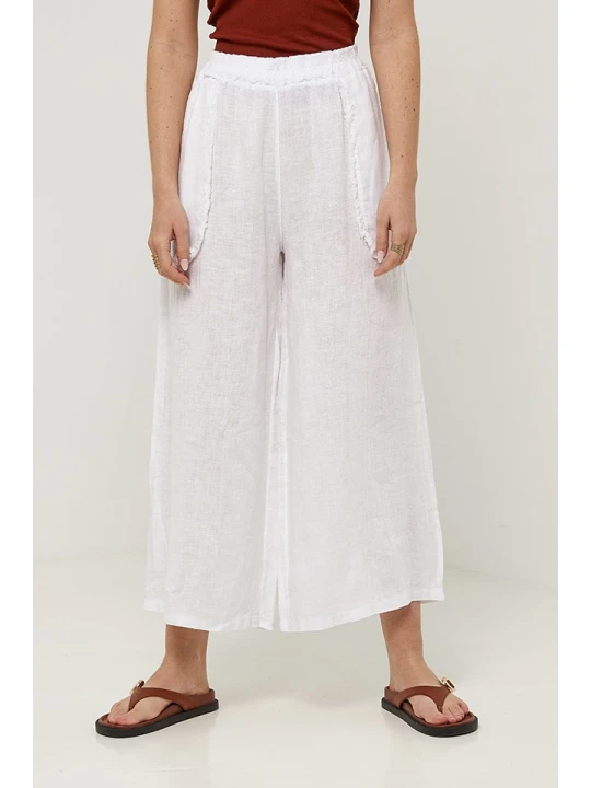 Zdjęcie produktu Rodier Lin Lniane spodnie w kolorze białym rozmiar: XL/XXL