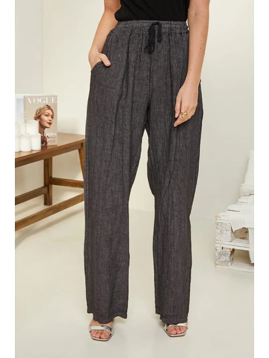 Zdjęcie produktu Rodier Lin Lniane spodnie w kolorze czarnym rozmiar: XL/XXL