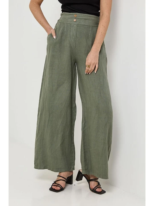 Zdjęcie produktu Rodier Lin Lniane spodnie w kolorze khaki rozmiar: XL/XXL
