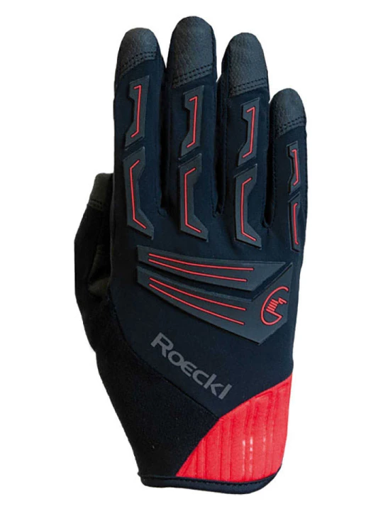 Zdjęcie produktu Roeckl SPORTS Rękawiczki kolarskie "Molteno" w kolorze czarno-szaro-czerwonym rozmiar: 9, 5