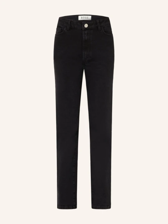 Zdjęcie produktu Róhe Jeansy Straight Lino schwarz czarny