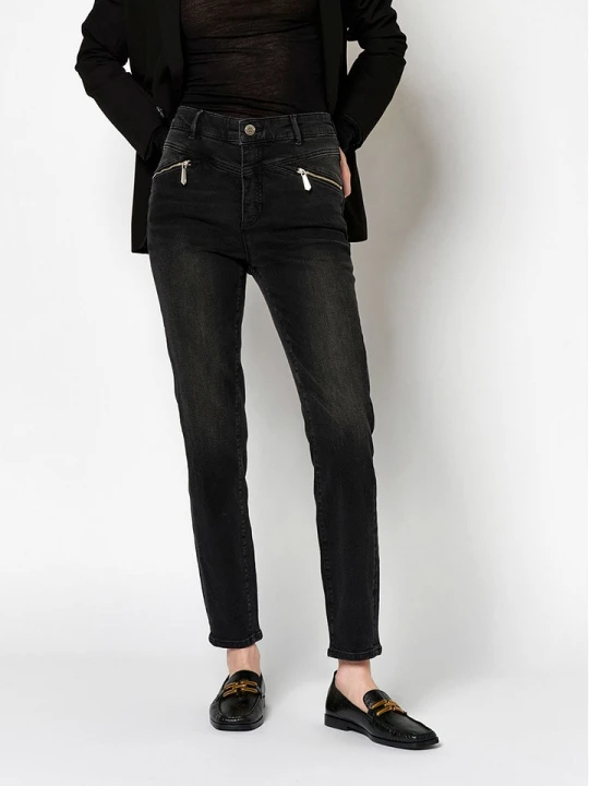 Zdjęcie produktu Rosner Dżinsy "Audrey" - Skinny fit - w kolorze czarnym rozmiar: 38/L30