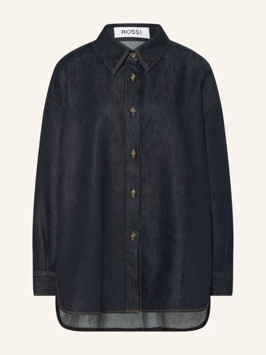 Zdjęcie produktu Rossi Bluzka Jeansowa Oversize Siyan blau GRANATOWY