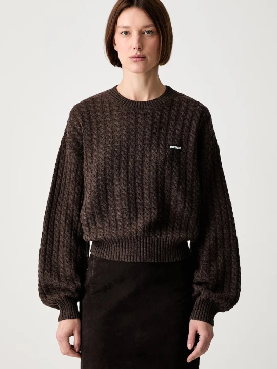 Zdjęcie produktu Rotate CABLE CREWNECK sweter wełniany damski