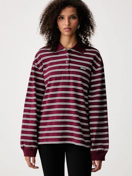 Zdjęcie produktu Rotate longsleeve damski z bawełną bordowy