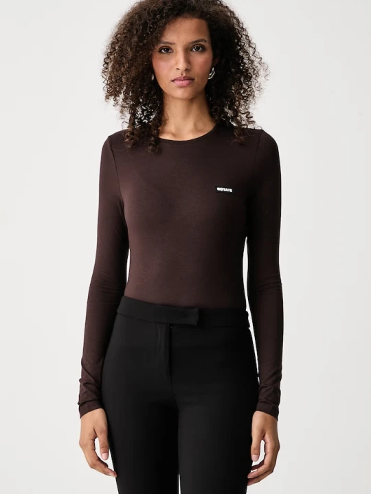 Zdjęcie produktu Rotate longsleeve damski z modalem brązowy