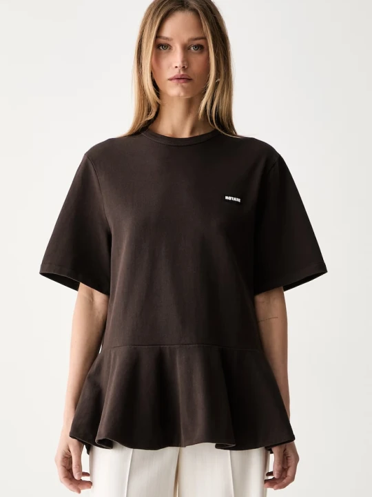 Zdjęcie produktu Rotate T-shirt damski bawełniany brązowy