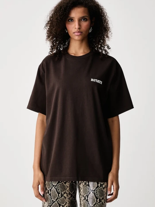 Zdjęcie produktu Rotate T-shirt damski bawełniany brązowy