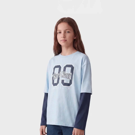 Zdjęcie produktu Round Serif 89 Layered Longsleeve Junior Karl Kani niebieski