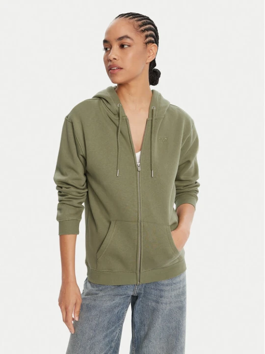 Zdjęcie produktu Roxy Bluza Surf Stoked Zipped Brushed ERJFT05022 Zielony Regular Fit