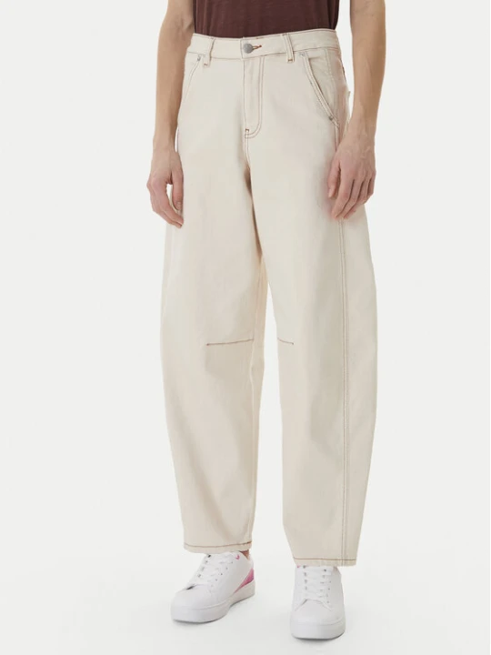 Zdjęcie produktu Roxy Jeansy Cloudbreak Mid Sandbar ERJDP03324 Écru Barrel Fit Kremowy