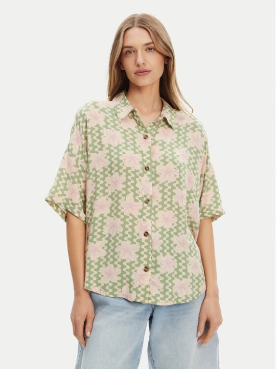 Zdjęcie produktu Roxy Koszula Beach Nostalgia ERJWT03665 Zielony Regular Fit