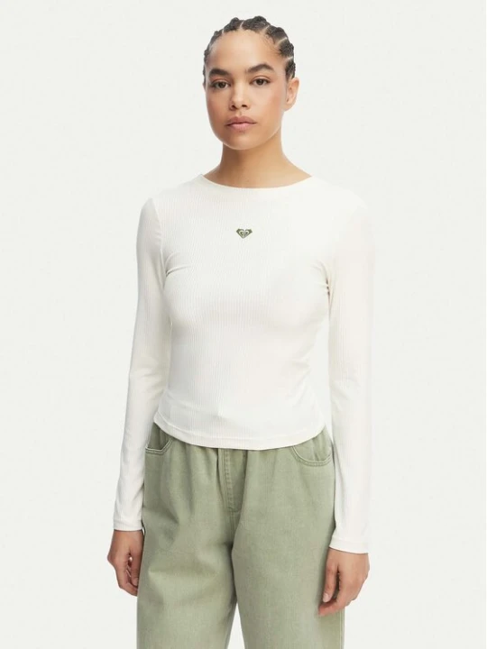 Zdjęcie produktu Roxy Longsleeve ERJKT04364 Biały Slim Fit