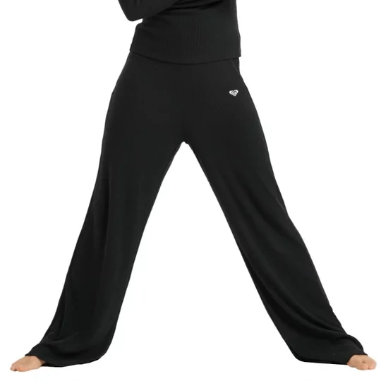 Zdjęcie produktu Roxy Rise & Vibe New Rib Wide ERJNP03673-KVJ0, Damskie, Czarne, spodnie, poliester, rozmiar: L