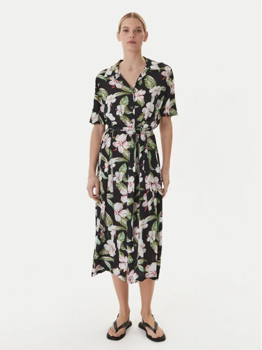 Zdjęcie produktu Roxy Sukienka koszulowa Island Escape ERJWD03865 Czarny Regular Fit