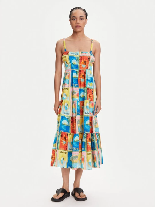 Zdjęcie produktu Roxy Sukienka letnia Atlas Sunshine ERJWD03892 Kolorowy Regular Fit