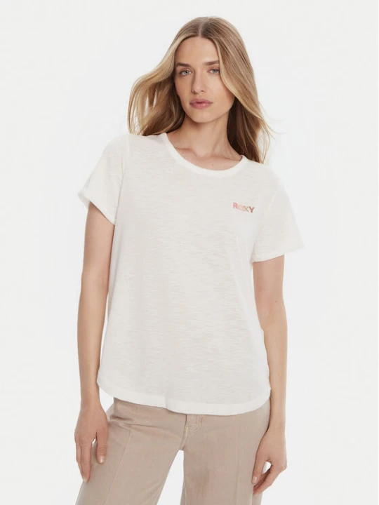 Zdjęcie produktu Roxy T-Shirt ERJZT05731-WBK0 Biały Regular Fit