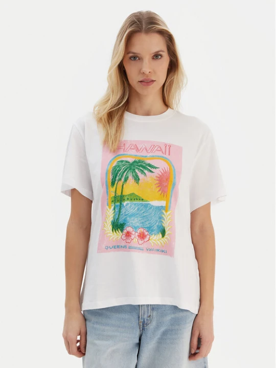 Zdjęcie produktu Roxy T-Shirt ERJZT05899 Biały Regular Fit