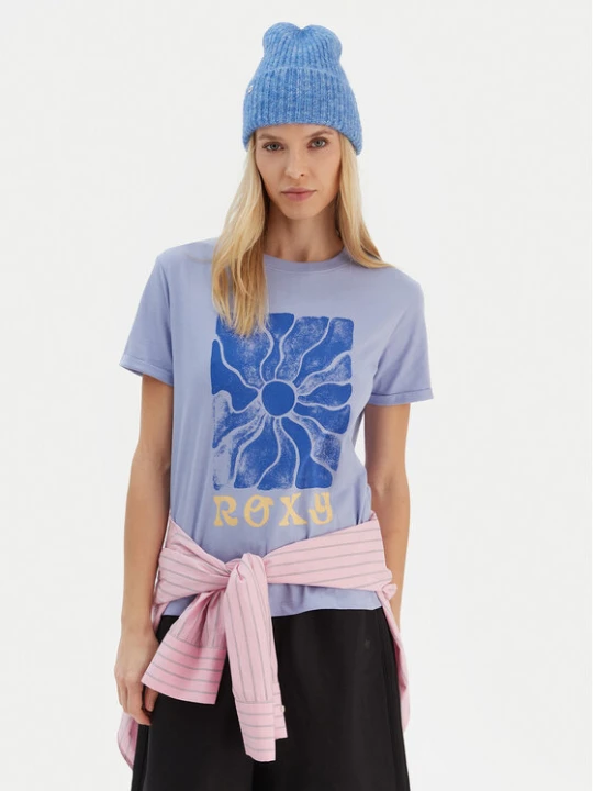 Zdjęcie produktu Roxy T-Shirt ERJZT05911 Fioletowy Regular Fit