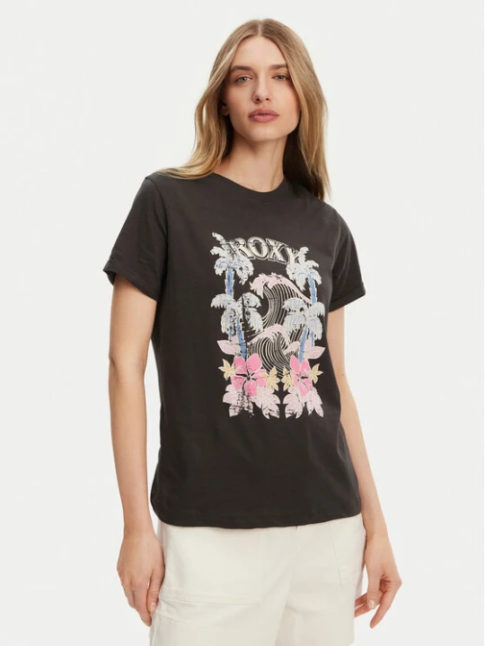 Zdjęcie produktu Roxy T-Shirt ERJZT05911 Szary Regular Fit