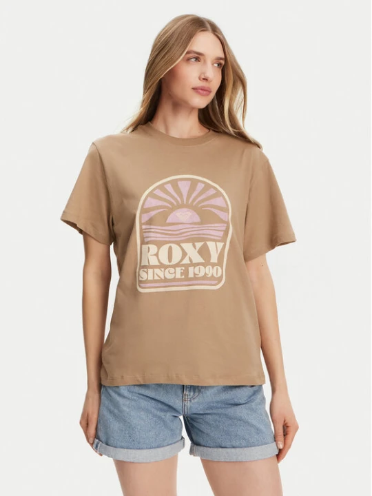 Zdjęcie produktu Roxy T-Shirt ERJZT05912 Brązowy Regular Fit