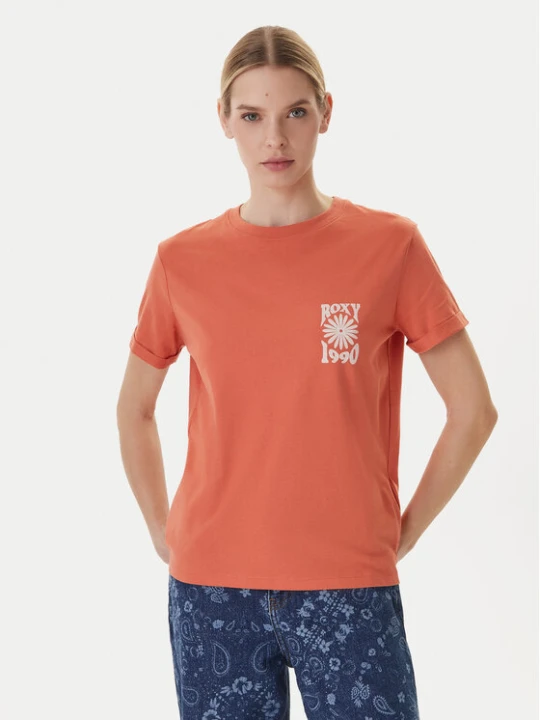 Zdjęcie produktu Roxy T-Shirt Oceanregular ERJZT06110 Pomarańczowy Regular Fit