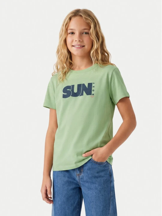 Zdjęcie produktu Roxy T-Shirt Orchid Art ERGZT04142 Zielony Regular Fit
