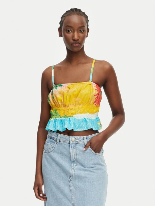 Zdjęcie produktu Roxy Top Atlas Palmy Daze ERJWT03669 Kolorowy Regular Fit